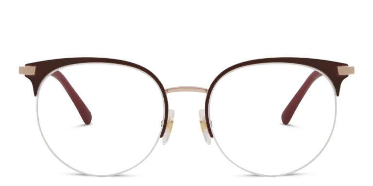 Shop EYE'M Half Rim Cat Eye Eyeglasses in Red online.