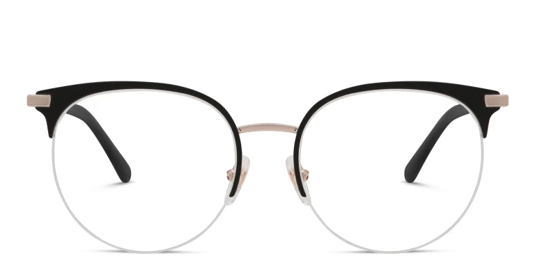 Shop EYE'M Half Rim Cat Eye Eyeglasses in Black online.