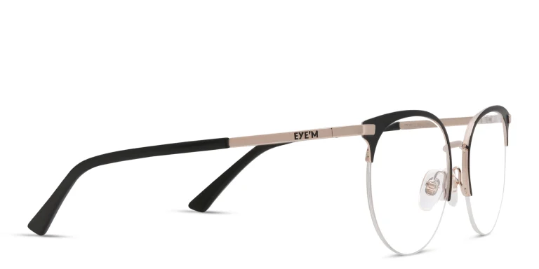 Shop EYE'M Half Rim Cat Eye Eyeglasses in Black online.
