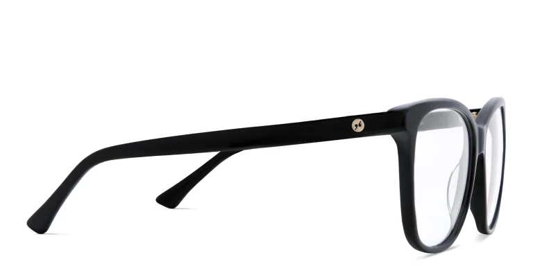 Shop EYE'M Square Eyeglasses in Black online.