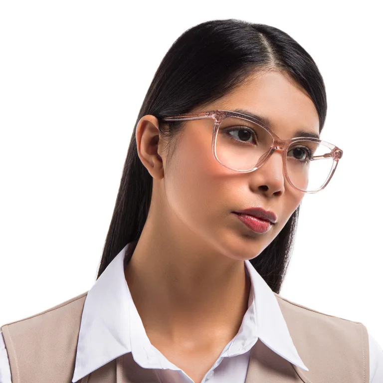 Shop EYE'M Square Eyeglasses in Nude online.