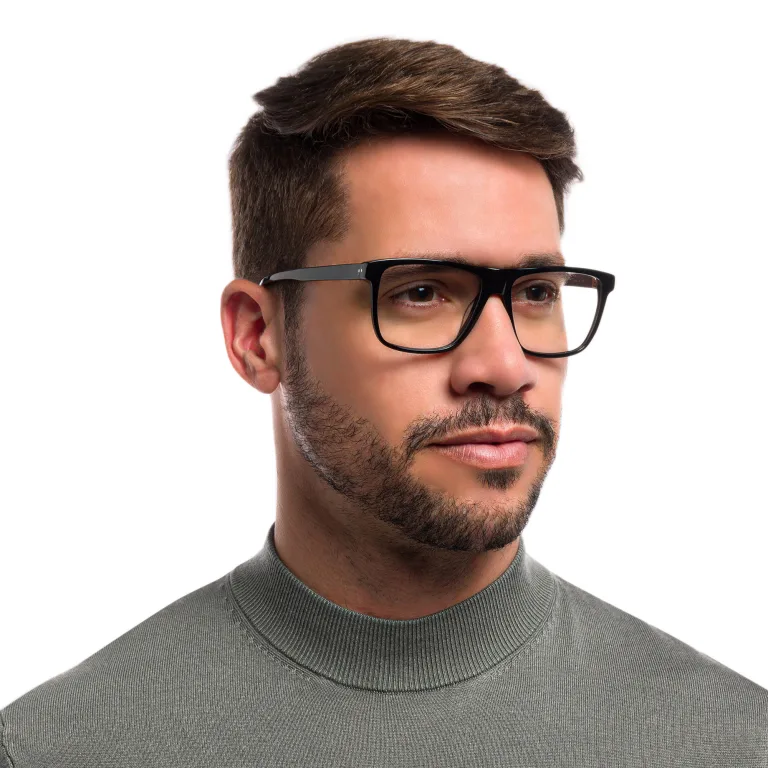 Shop EYE'M Square Eyeglasses in Black online.