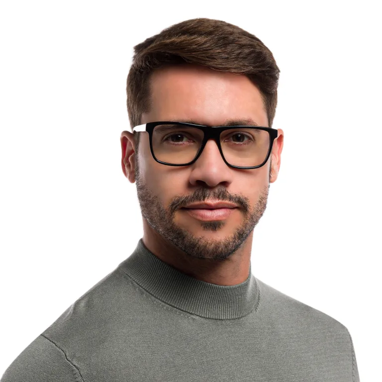 Shop EYE'M Square Eyeglasses in Black online.