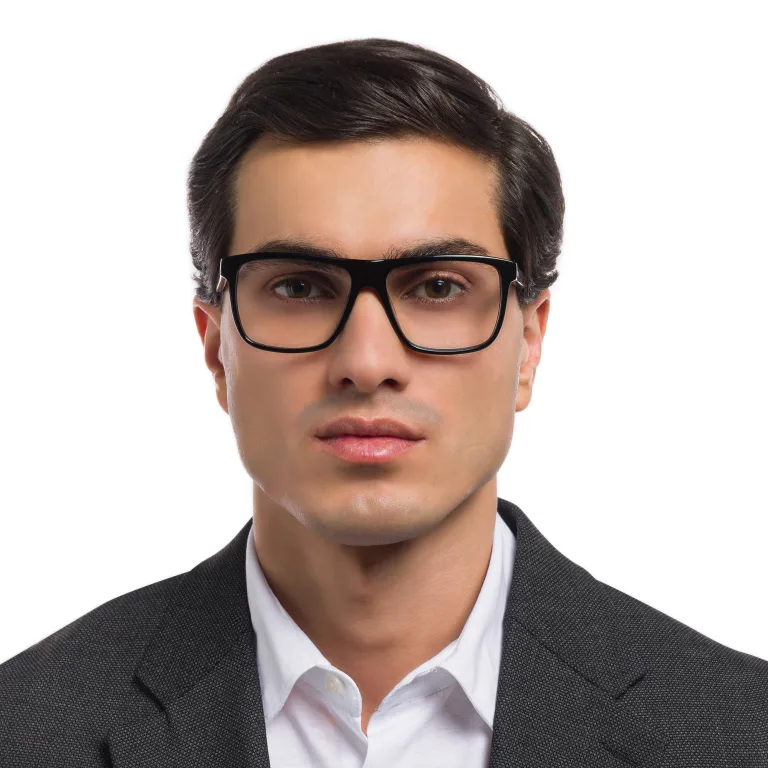 Shop EYE'M Square Eyeglasses in Black online.