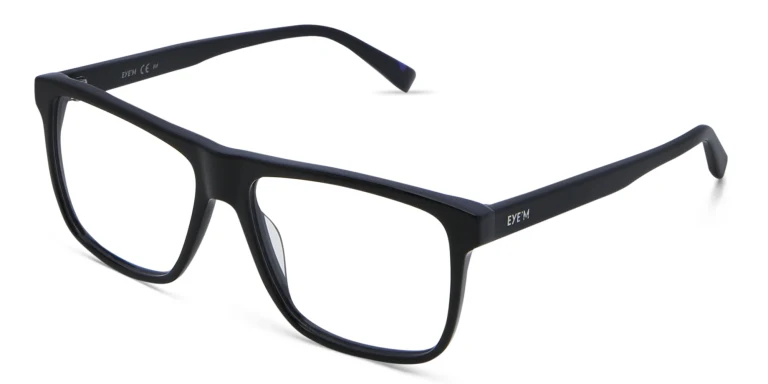 Shop EYE'M Square Eyeglasses in Black online.