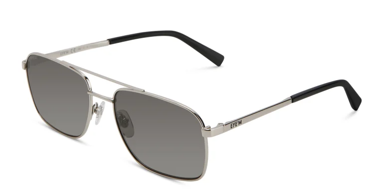 Shop EYE'M Square Sunglasses in Silver online.