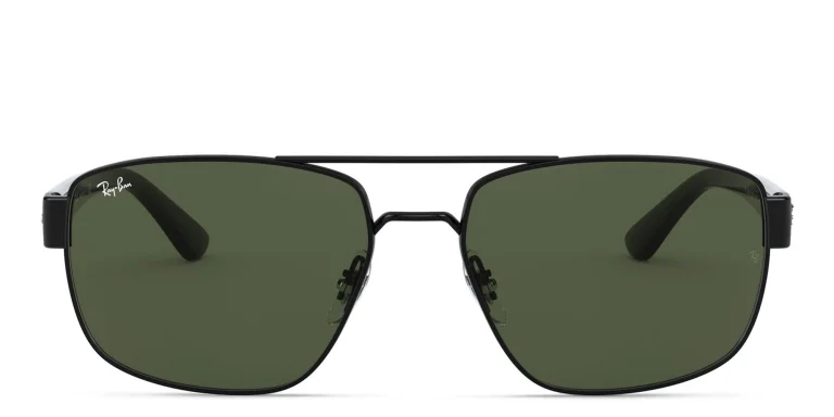 Shop Ray-Ban Wide Irregular Sunglasses in Black online.