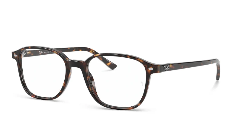 Shop Ray-Ban Leonard Optics Unisex Square Eyeglasses in Havana online.