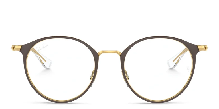 Shop Ray-Ban Junior Kids Panthos Eyeglasses in Brown online.