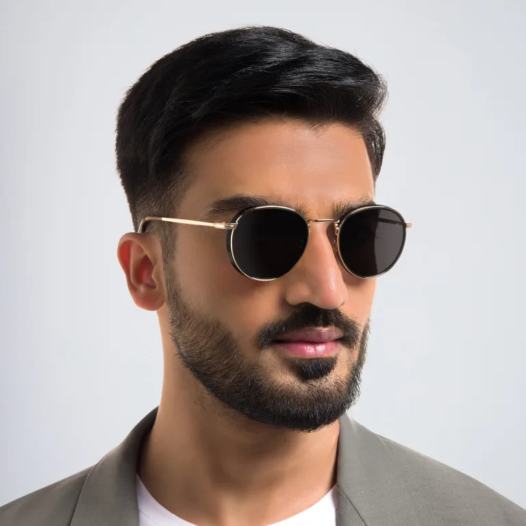 Shop DAVID BECKHAM Panthos Sunglasses in Gold online.