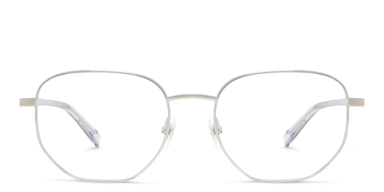 Shop EYE'M Irregular Eyeglasses in Silver online.
