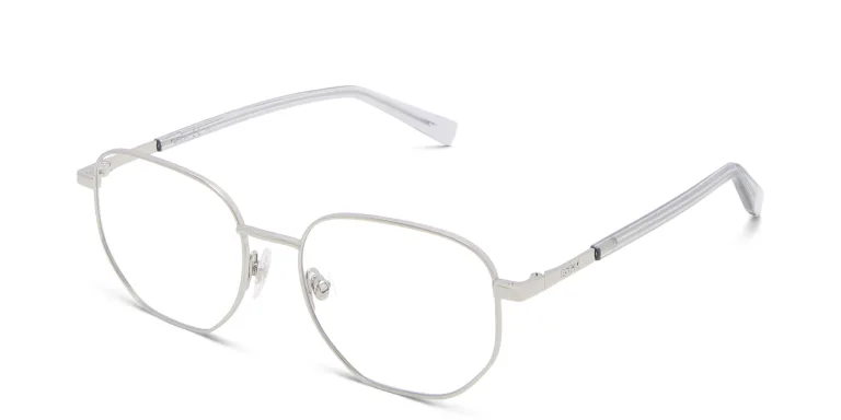 Shop EYE'M Irregular Eyeglasses in Silver online.