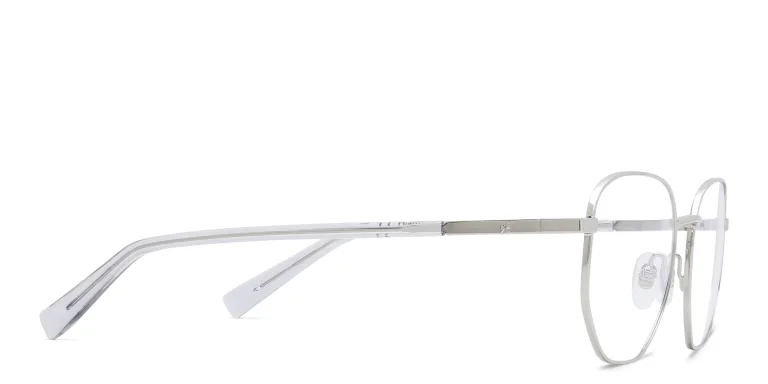 Shop EYE'M Irregular Eyeglasses in Silver online.
