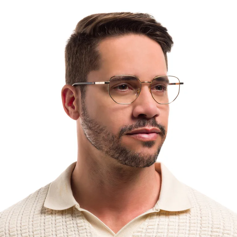 Shop EYE'M Irregular Eyeglasses in Gold online.