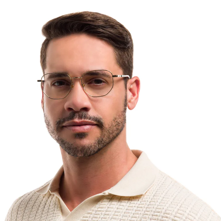 Shop EYE'M Irregular Eyeglasses in Gold online.