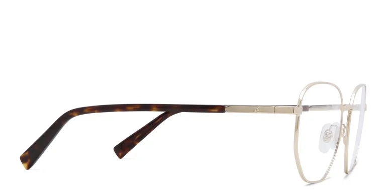 Shop EYE'M Irregular Eyeglasses in Gold online.