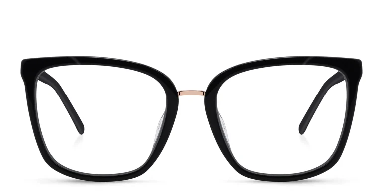Shop EYE'M Square Eyeglasses in Black online.