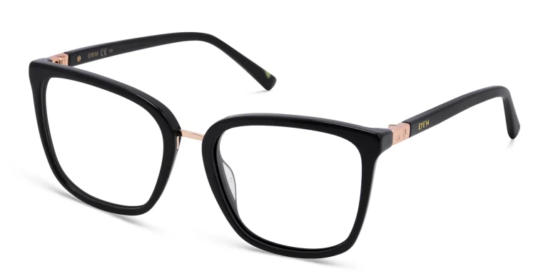 Shop EYE'M Square Eyeglasses in Black online.