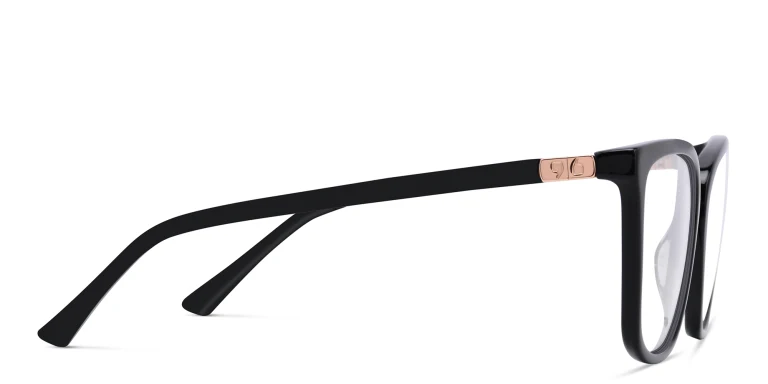 Shop EYE'M Square Eyeglasses in Black online.