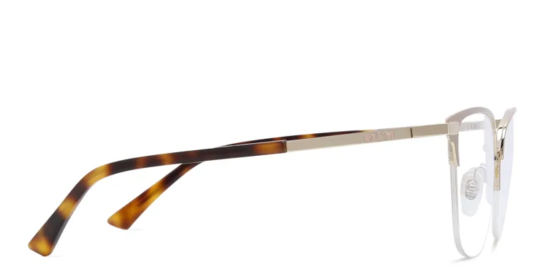 Shop EYE'M Half Rim Cat Eye Eyeglasses in Nude online.