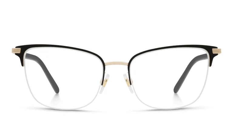 Shop EYE'M Half Rim Cat Eye Eyeglasses in Black online.