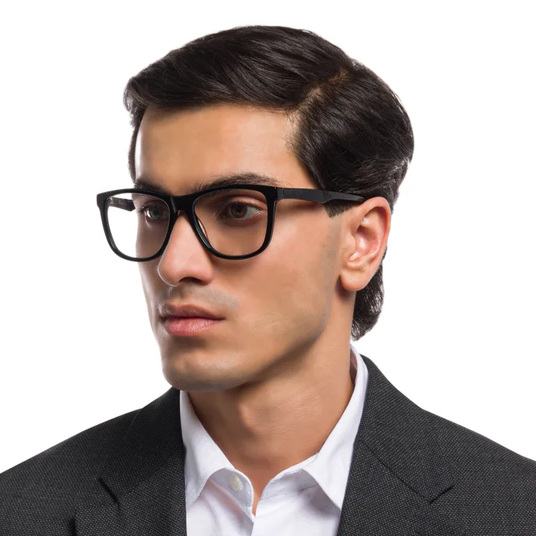 Shop EYE'M Wide Square Eyeglasses in Black online.