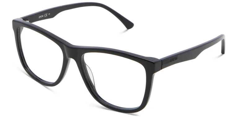 Shop EYE'M Wide Square Eyeglasses in Black online.