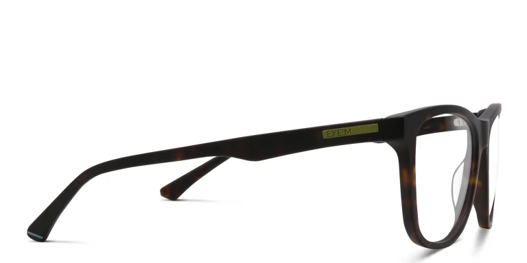 Shop EYE'M Wide Square Eyeglasses in Havana online.