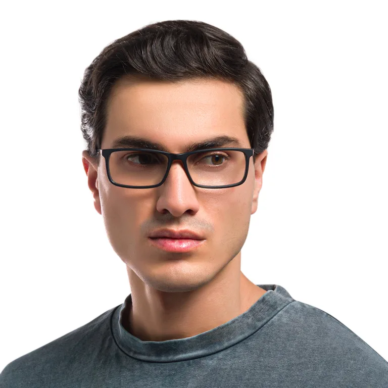 Shop EYE'M Wide Rectangle Eyeglasses in Black online.