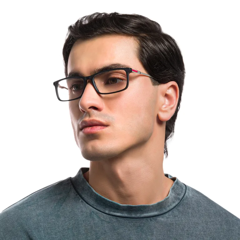 Shop EYE'M Wide Rectangle Eyeglasses in Black online.