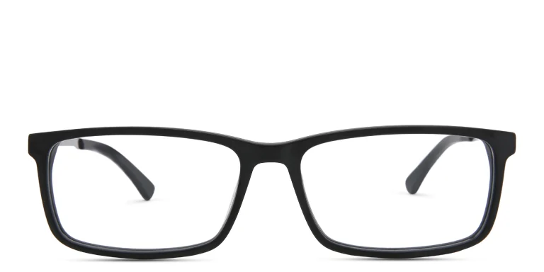 Shop EYE'M Wide Rectangle Eyeglasses in Black online.