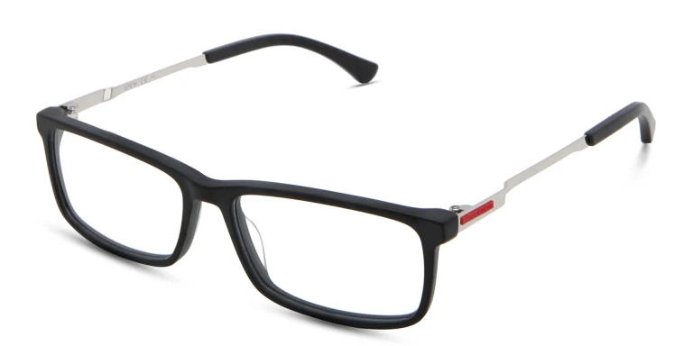 Shop EYE'M Wide Rectangle Eyeglasses in Black online.