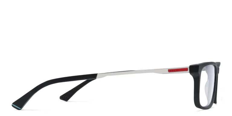 Shop EYE'M Wide Rectangle Eyeglasses in Black online.