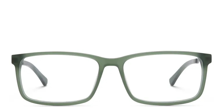 Shop EYE'M Wide Rectangle Eyeglasses in Green online.