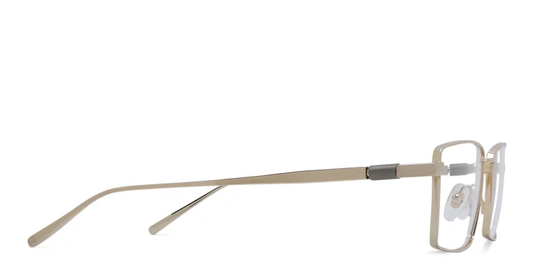 Shop EYE'M Rectangle Eyeglasses in Gold online.