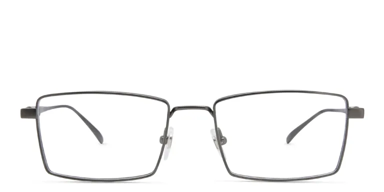 Shop EYE'M Rectangle Eyeglasses in Gunmetal online.