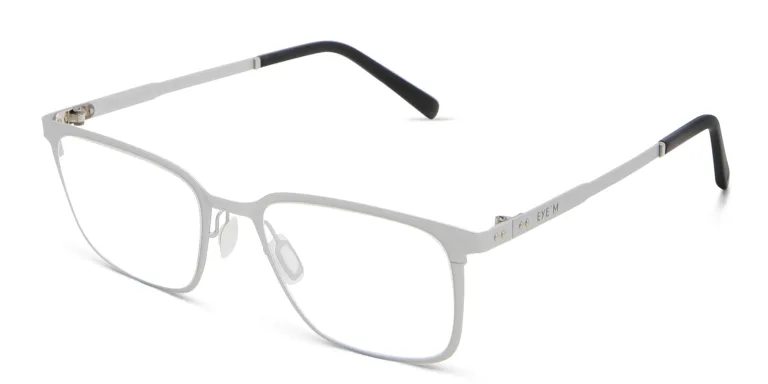 Shop EYE'M Rectangle Eyeglasses in Silver online.