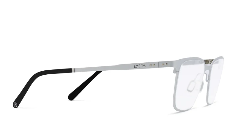 Shop EYE'M Rectangle Eyeglasses in Silver online.