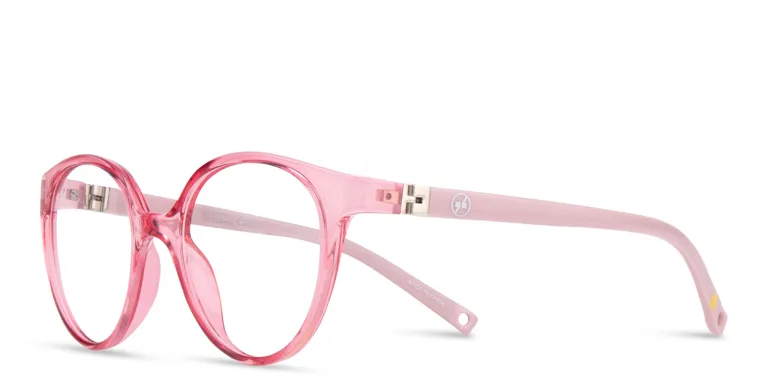 Shop EYE'M Kids Round Eyeglasses in Pink online.