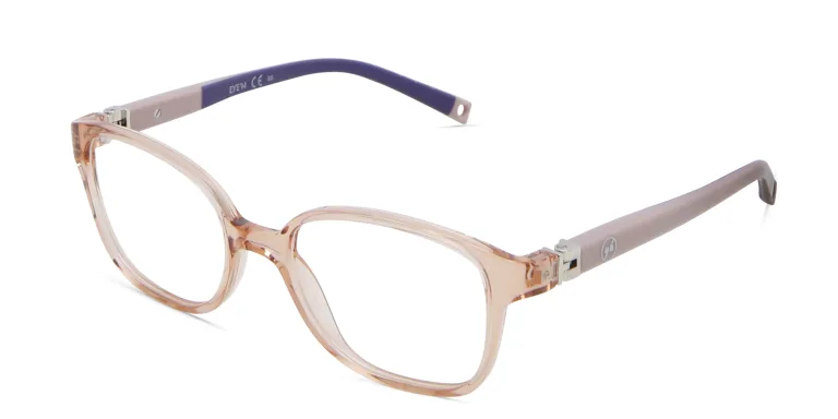 Shop EYE'M Kids Rectangle Eyeglasses in Nude online.