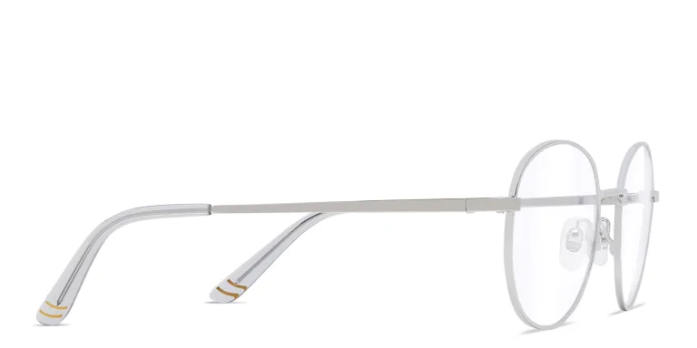 Shop EYE'M Kids Round Eyeglasses in Silver online.