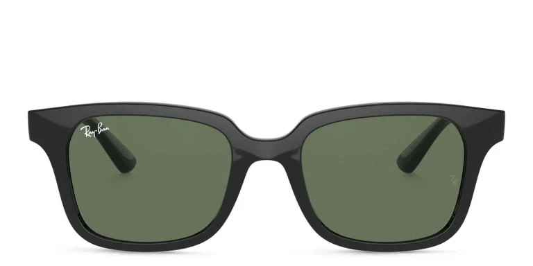 Shop Ray-Ban Junior Kids Square Sunglasses in Black online.