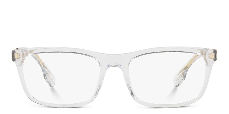 Shop BURBERRY Wide Rectangle Eyeglasses in Clear online.