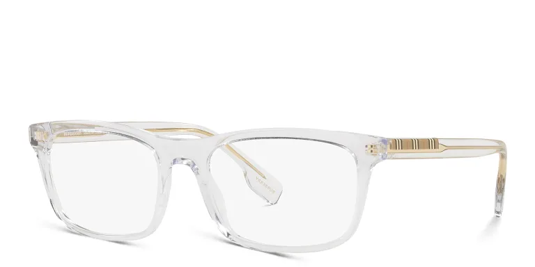 Shop BURBERRY Wide Rectangle Eyeglasses in Clear online.