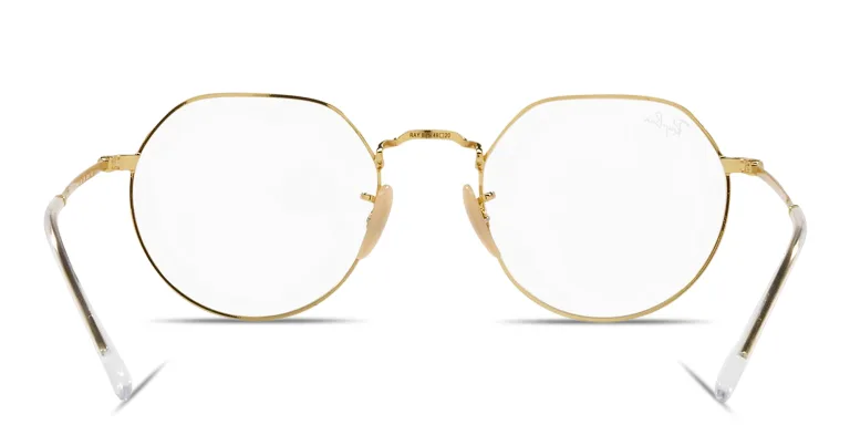 Shop Ray-Ban Jack Optics Unisex Irregular Eyeglasses in Black online.