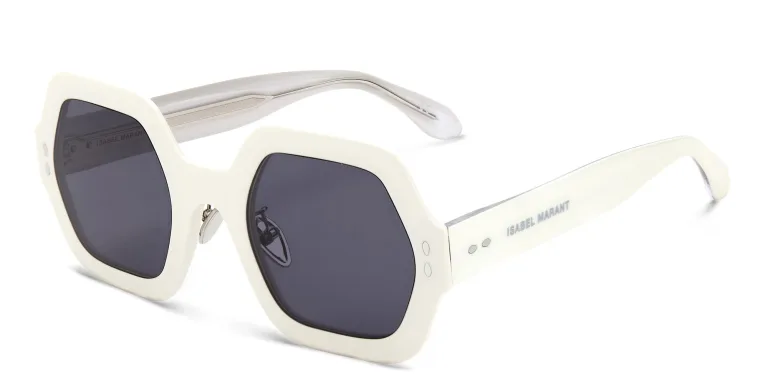 Shop ISABEL MARANT Irregular Sunglasses in Beige online.