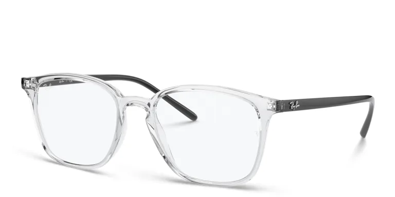 Shop Ray-Ban Logo-Embossed Unisex Square Eyeglasses in Clear online.