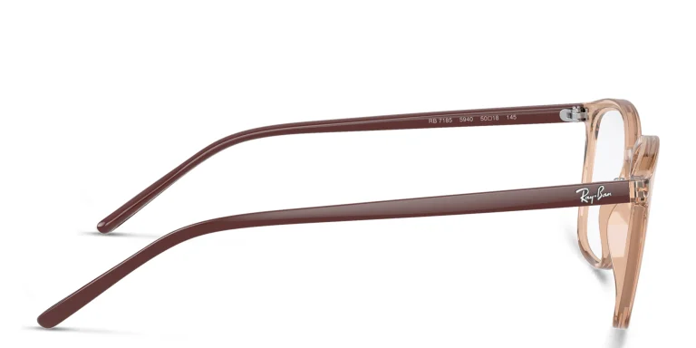Shop Ray-Ban Logo Signature Unisex Square Eyeglasses in Beige online.