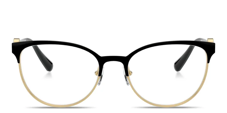 Shop VERSACE Medusa Cat-Eye Eyeglasses in Black online.