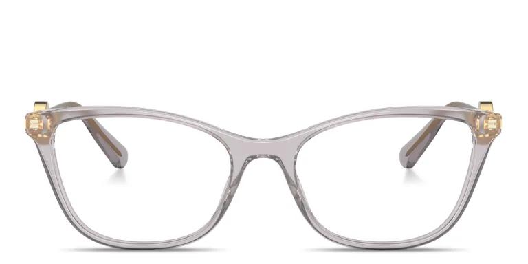 Shop VERSACE Medusa Wide Cat-Eye Eyeglasses in Grey online.